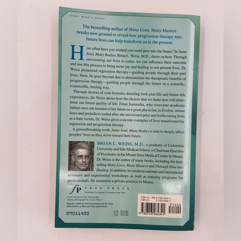 🌹New listing🌹GUC Same Soul, Many Bodies - Book by Brian L. Weiss, M.D. - Picture 3 of 3